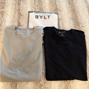 BYLT Men's Black and Gray Premium Shirts XL